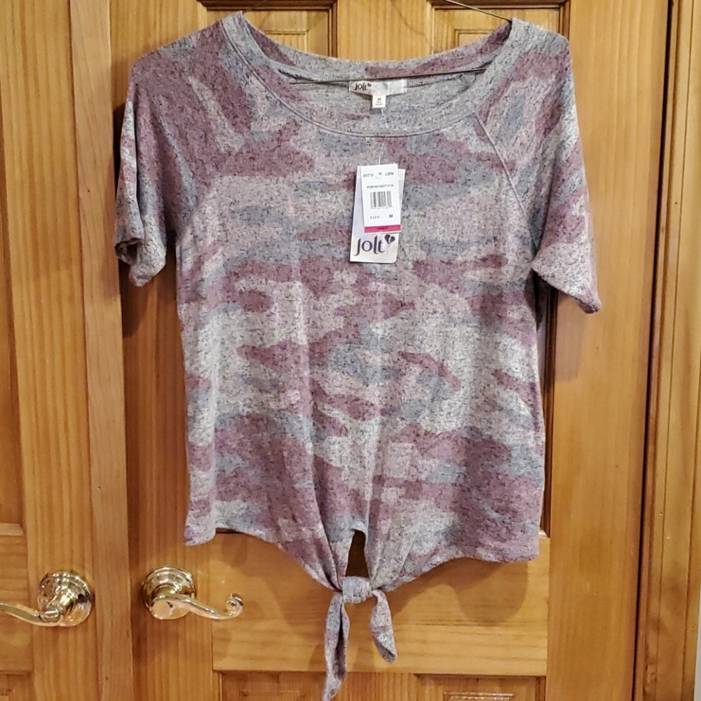 Jolt pink camo top
